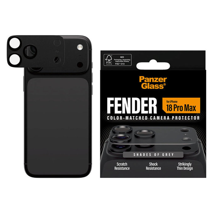 Fender Kameraobjektivschutz für iPhone 18 Pro Max, Shades of Grey, PanzerGlass