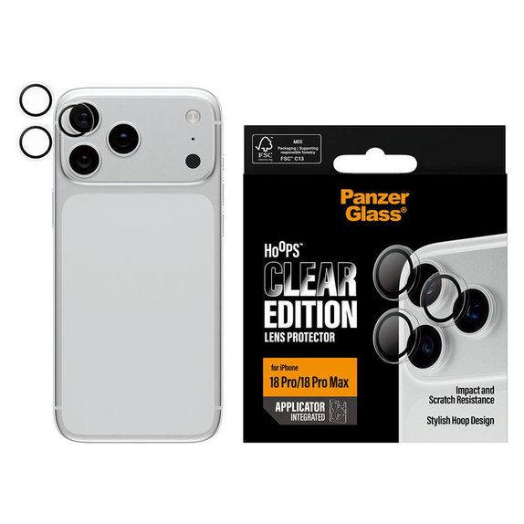 Kameralinsenschutz Hoops für iPhone 18 Pro/18 Pro Max, Transparent, PanzerGlass