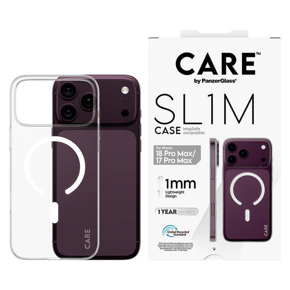 Hülle SL1M mit MagSAFE für iPhone 18 Pro Max/17 Pro Max/16e, Transparent, PanzerGlass