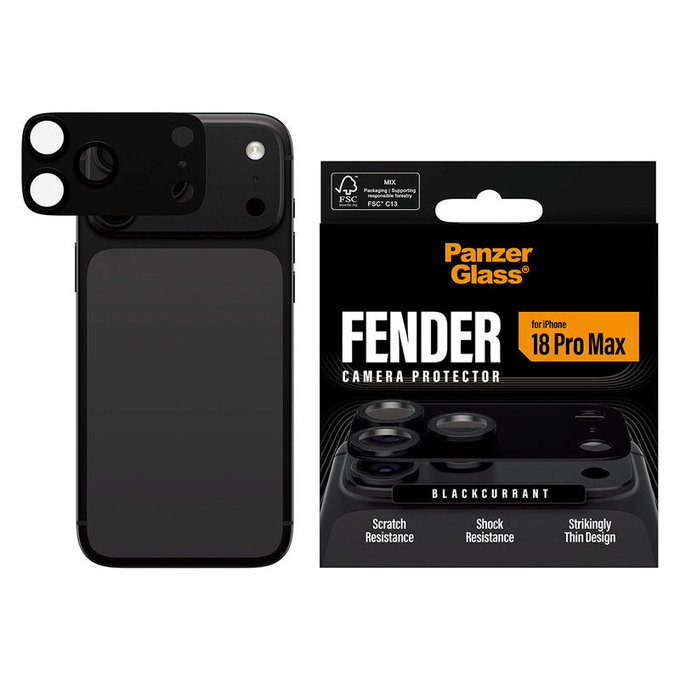Fender Kameraobjektivschutz für iPhone 18 Pro Max, Black Currant Currant, PanzerGlass