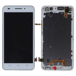 Huawei Ascend G620s - LCD Display + Touchscreen Front Glas + Rahmen (White) - 02350CTQ, 02350CTT Genuine Service Pack
