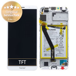 Huawei Honor 7A AUM-L29 - LCD Display + Touchscreen Front Glas + Rahmen + Akku Batterie (Gold) - 02351WER Genuine Service Pack