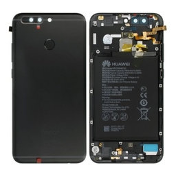 Huawei Honor 8 Pro DUK-L09 - Akkudeckel + Batterie (Black) - 02351FVM Genuine Service Pack