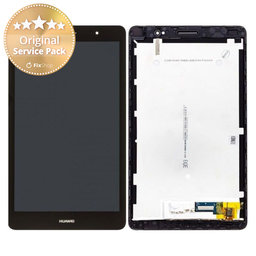 Huawei MediaPad T3 8.0 KOB-W09, KOB-L09 - LCD Display + Touchscreen Front Glas + Rahmen (Space Grey) - 02351JJF, 02351JJG Genuine Service Pack