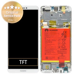 Huawei P Smart FIG-L31 - LCD-Anzeige + Berührungsglas + Rahmen + Batterie (White) - 02351SVE, 02351SVL Genuine Service Pack