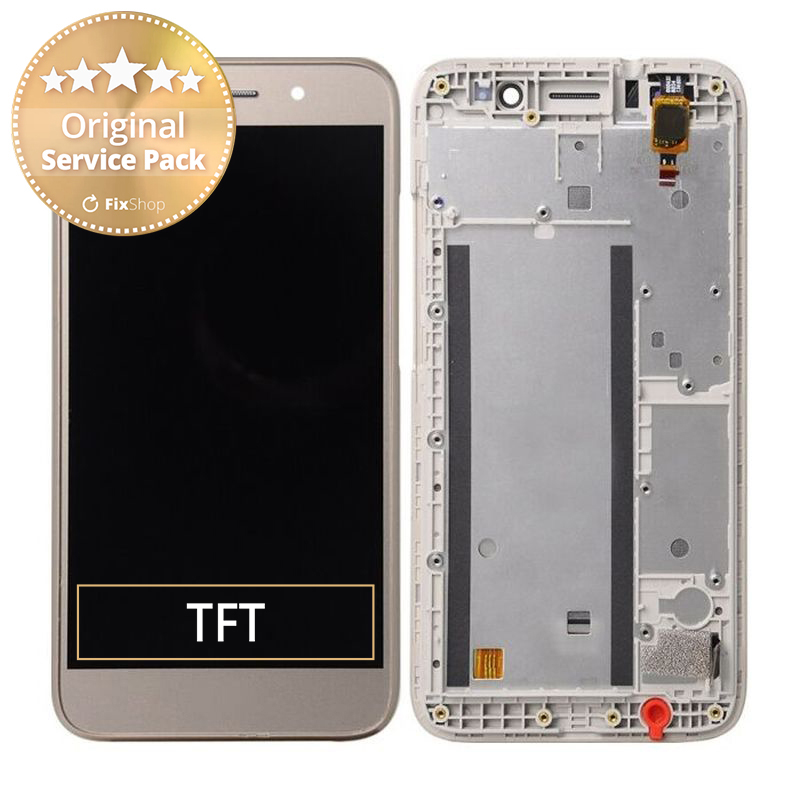 Huawei Y3 Dual CRO L22 2017 LCD Display Touchscreen front Glas Rahmen Gold 97070RBK FixShop