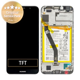 Huawei Y6 (2018), Y6 Prime (2018) ATU-L31 - LCD Display + Touchscreen Front Glas + Rahmen + Akku Batterie (Black) - 02351WLJ Genuine Service Pack