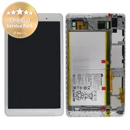 Huawei MediaPad T2 10.0 Pro - LCD Display + Touchscreen Front Glas + Rahmen + Akku Batterie (Pearl White) - 02350TNC Genuine Service Pack