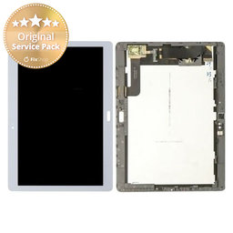 Huawei Mediapad M2 10.0 - LCD Display + Touchscreen Front Glas + Rahmen (Moonlight Silver) - 02350QRW, 02350RCD, 02350RCF, 02350QRX Genuine Service Pack