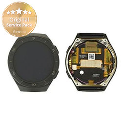 Huawei Watch GT2e Hector-B19R - LCD Display + Touchscreen Front Glas + Rahmen (Graphite Black) - 02353MSK Genuine Service Pack