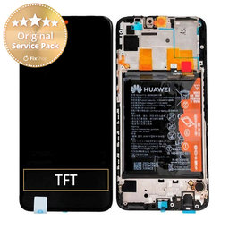 Huawei P smart (2020) - LCD Display + Touchscreen Front Glas + Rahmen + Akku Batterie (Midnight Black) - 02353RJT Genuine Service Pack