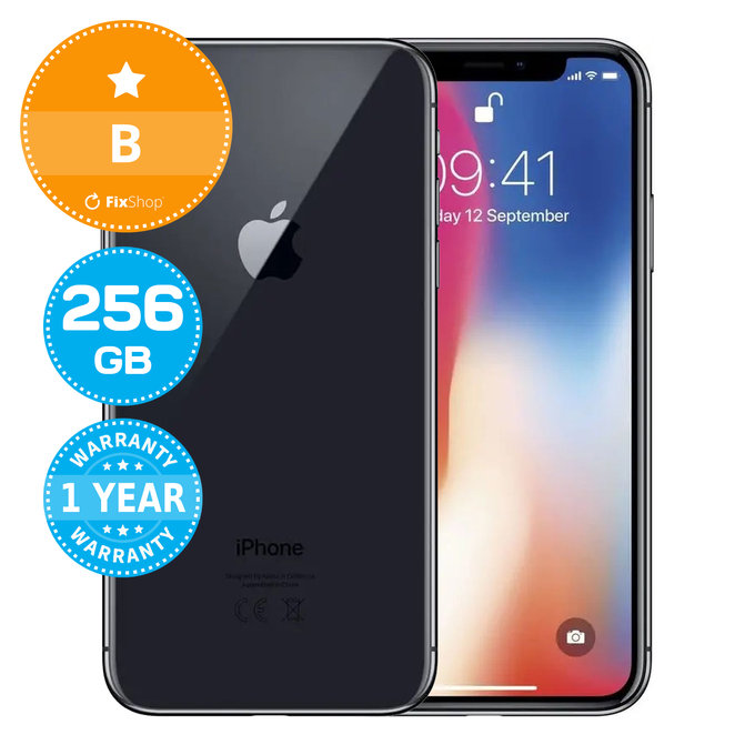 Apple iPhone X Space Gray 256GB B Refurbished
