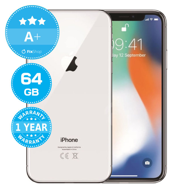 Apple iPhone X Silver 64GB A+ Refurbished