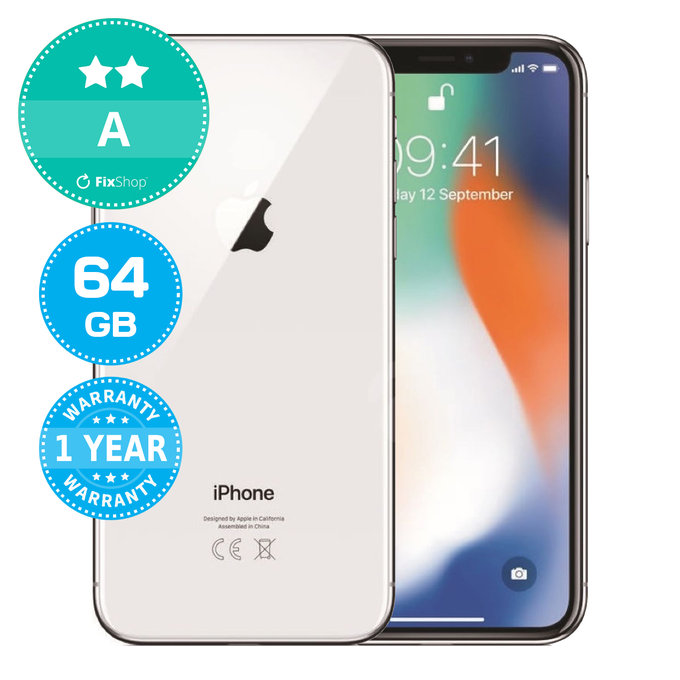 Apple iPhone X Silver 64GB A Refurbished