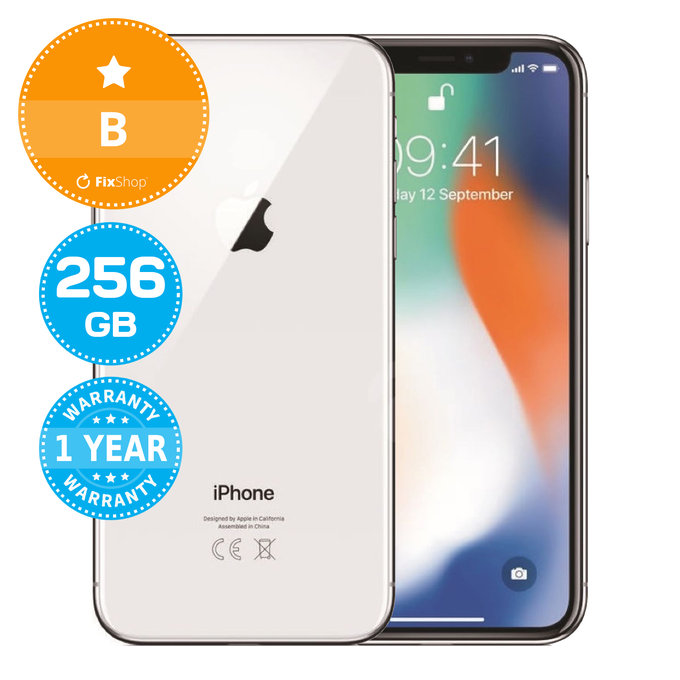 Apple iPhone X Silver 256GB B Refurbished