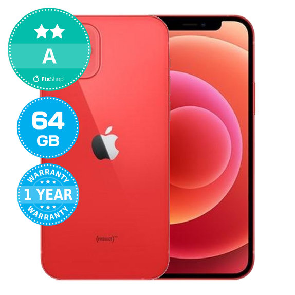 Apple iPhone 12 (PRODUCT)RED 64GB A Refurbished