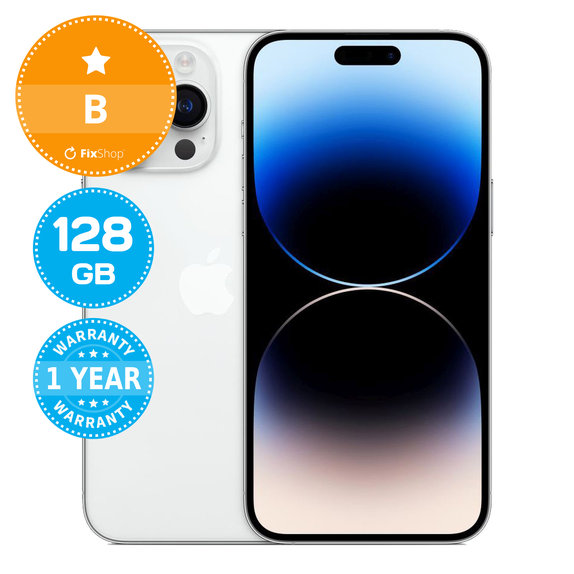 Apple iPhone 14 Pro Max Silver 128GB B Refurbished