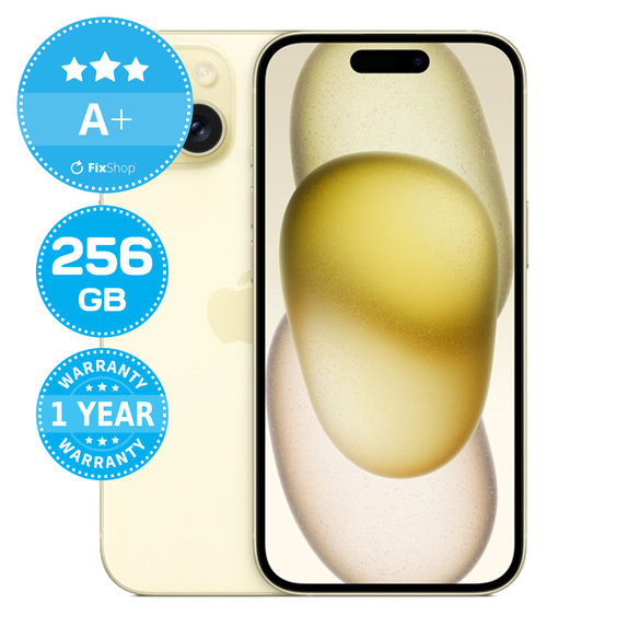 Apple iPhone 15 Yellow 256GB A+ Refurbished