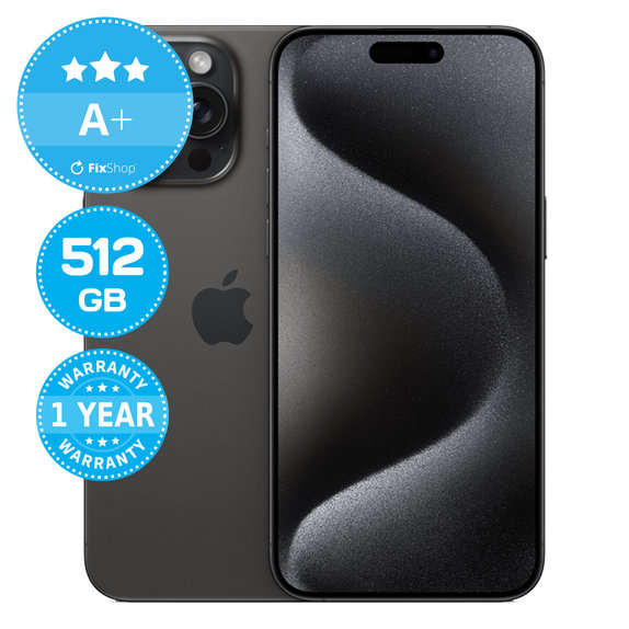 Apple iPhone 15 Pro Max Black Titanium 512GB A+ Refurbished