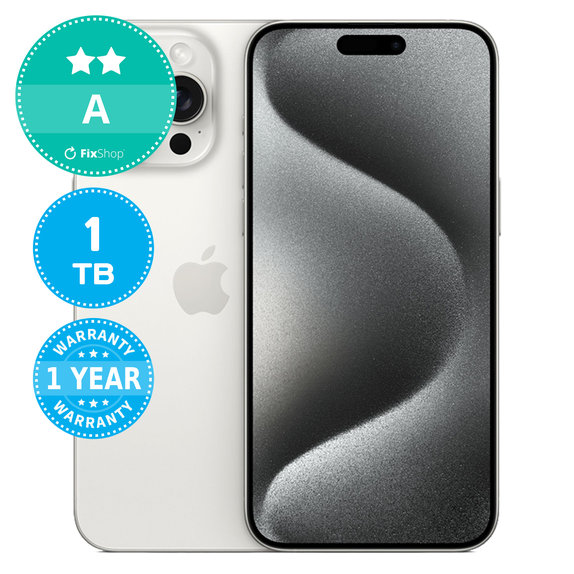 Apple iPhone 15 Pro Max White Titanium 1TB A Refurbished