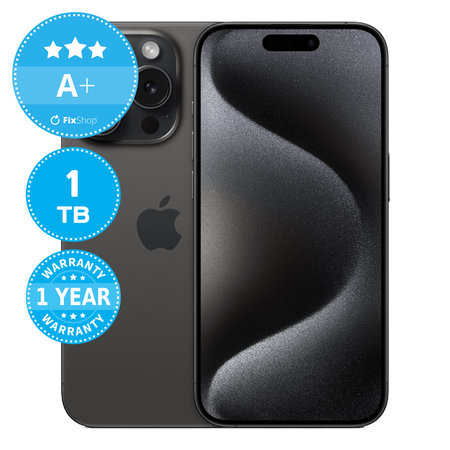 Apple iPhone 15 Pro Black Titanium 1TB A+ Refurbished