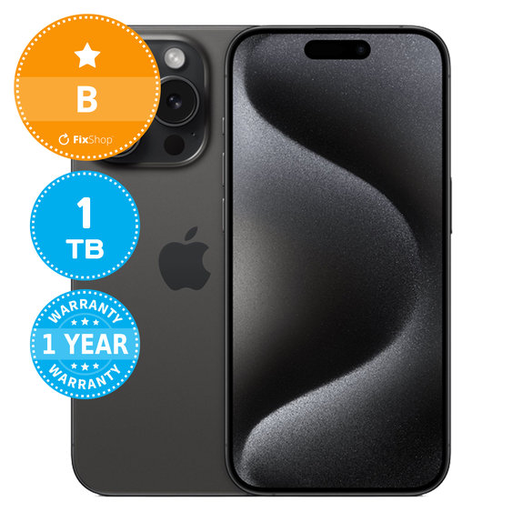Apple iPhone 15 Pro Black Titanium 1TB B Refurbished