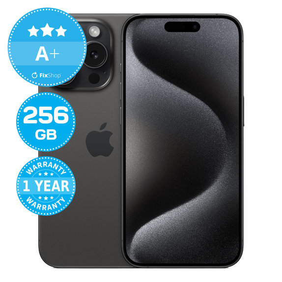 Apple iPhone 15 Pro Black Titanium 256GB A+ Refurbished