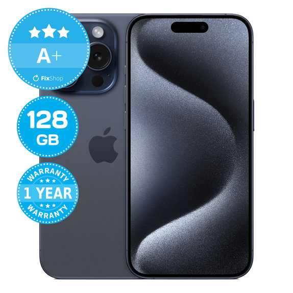 Apple iPhone 15 Pro Blue Titanium 128GB A+ Refurbished