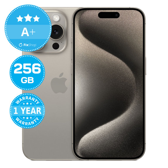 Apple iPhone 15 Pro Natural Titanium 256GB A+ Refurbished