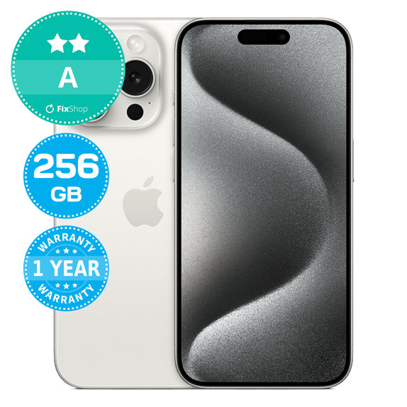 Apple iPhone 15 Pro White Titanium 256GB A Refurbished