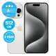 Apple iPhone 15 Pro White Titanium 512GB A+ Refurbished