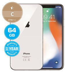 Apple iPhone X Silver 64GB C Refurbished