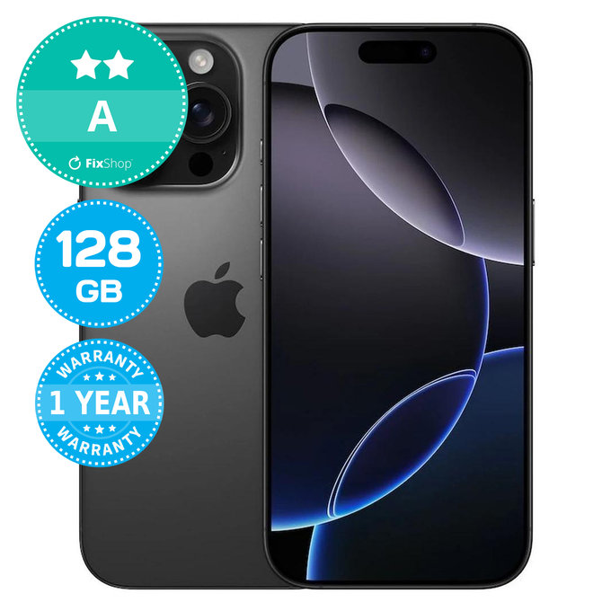 Apple iPhone 16 Pro Black Titanium 128GB A Refurbished