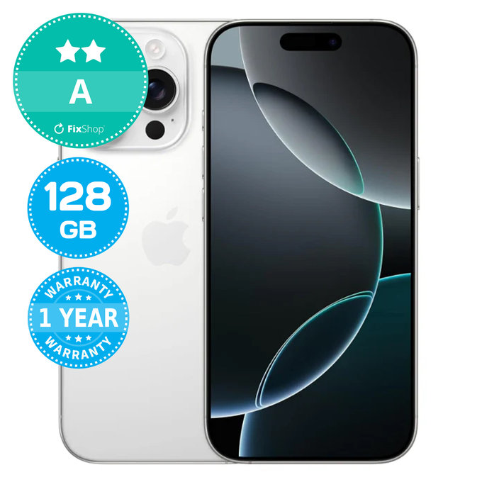 Apple iPhone 16 Pro White Titanium 128GB A Refurbished