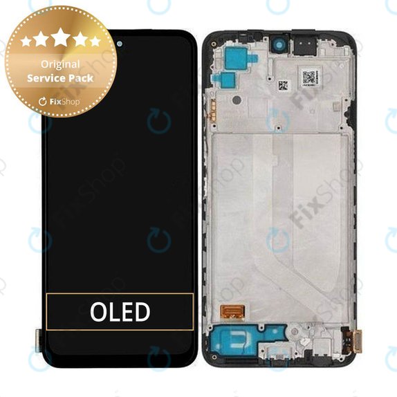 Xiaomi Redmi Note 10S - LCD Display + Touchscreen Front Glas + Rahmen (Onyx Gray) - 5600020K7B00, 560002K7BN00 Genuine Service Pack