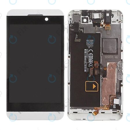 Blackberry Z10 - LCD Display + Touchscreen Front Glas + Rahmen 4G (White) TFT
