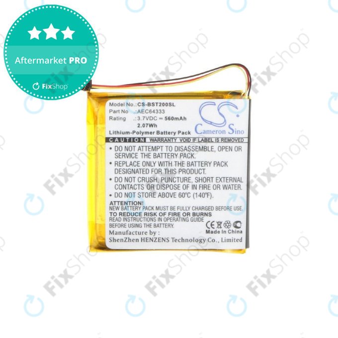 Batterie für Beats Solo 2, 2.0, 3, 3.0, Pro Wireless, 560mAh, Li-Pol, 3.7V, AEC643333, HQ