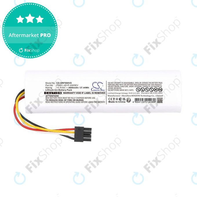 Akku batterie für Dreame D9 Plus, F9 Pro, 2600mAh, Li-Ion, 14.4V, P2051-4S1P-XWDEV, HQ