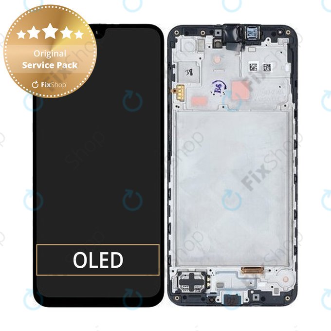 Samsung Galaxy A16 5G - LCD Display + Touchscreen Front Glas + Rahmen (Blue Black) - GH82-36143A Genuine Service Pack