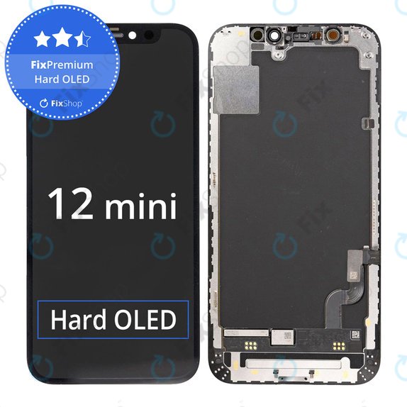 Display Hard OLED für iPhone 12 Mini, Touchscreen-Glas mit Rahmen, FixPremium