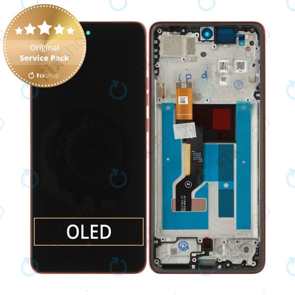 Display für Motorola Moto G86 5G, Touchscreen-Glas mit Rahmen, Chrysanthemum, 5D68C30477, Genuine Service Pack
