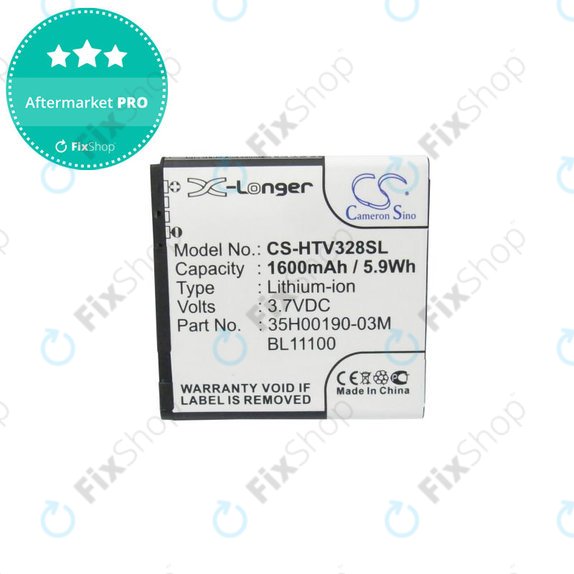 Akku batterie für HTC Desire X, Desire V, 1600mAh, Li-Ion, 3.7V, 35H00190-03M, HQ