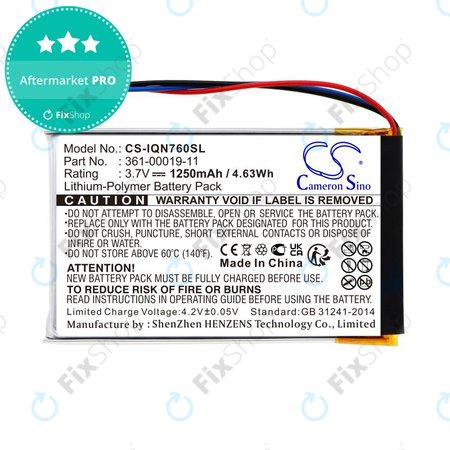 Akku batterie für Garmin Nüvi 700, 710, 760, 765, Nuvi 3590, 1250mAh, Li-Pol, 3.7V, 361-00019-11, HQ