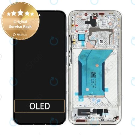 Xiaomi 14 23127PN0CC - LCD Display + Touchscreen Front Glas + Rahmen (White) - 56000500N300 Genuine Service Pack