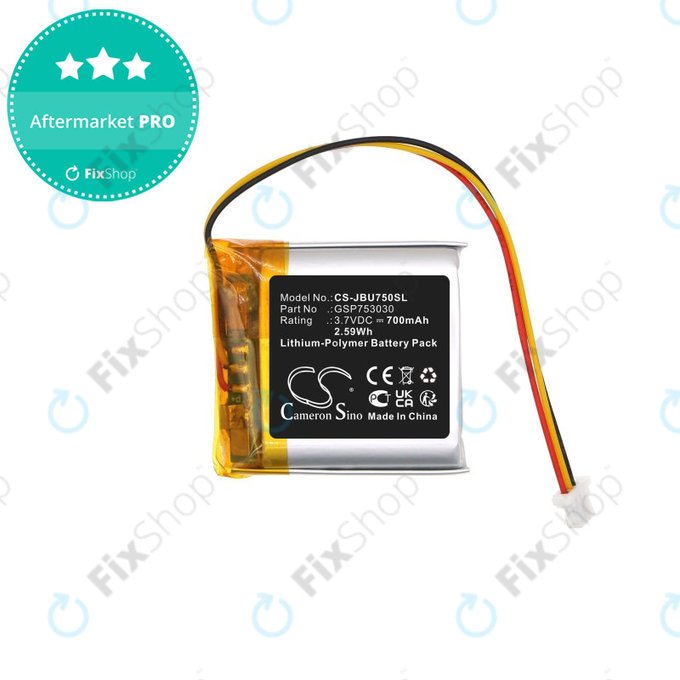 Batterie für JBL Tune 750, 700mAh, Li-Pol, 3.7V, GSP753030, HQ