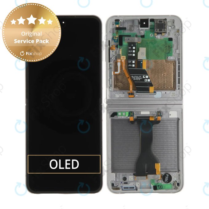 Display OLED für Samsung Z Flip 6 F741B, Touchscreen-Glas mit Rahmen, GH82-35014A, Genuine Service Pack