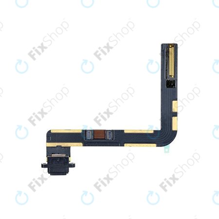 Apple iPad (7th Gen 2019, 8th Gen 2020, 9th Gen 2021) - Ladestecker Ladebuchse + Flex Kabel (Black)