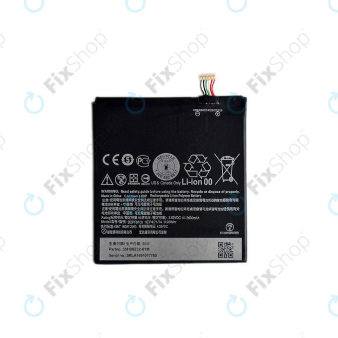 HTC Desire 820 - Akku Batterie BOPF6100 2600 mAh - 35H00232-01M