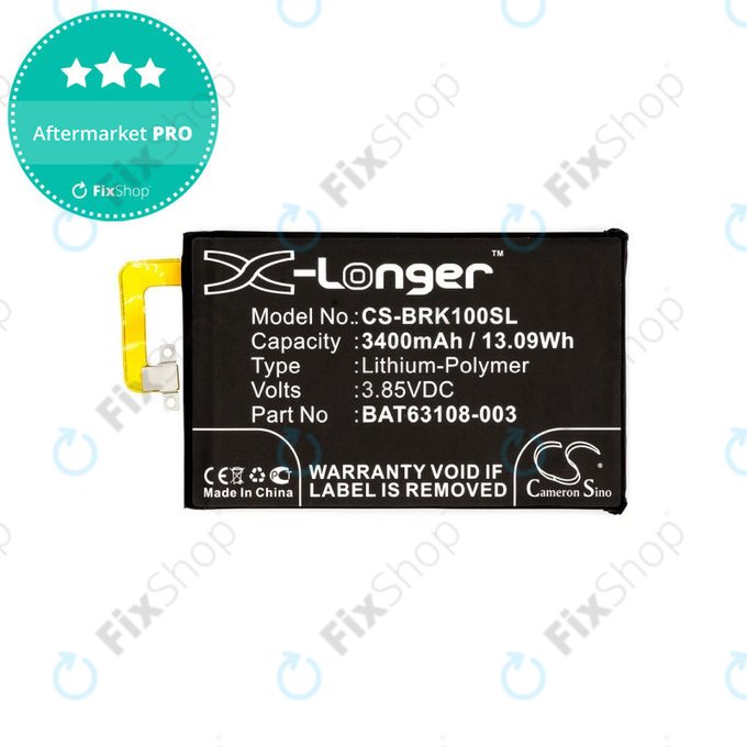 Akku batterie für Blackberry Keyone, 3400mAh, Li-Pol, 3.85V, BAT63108-003, HQ