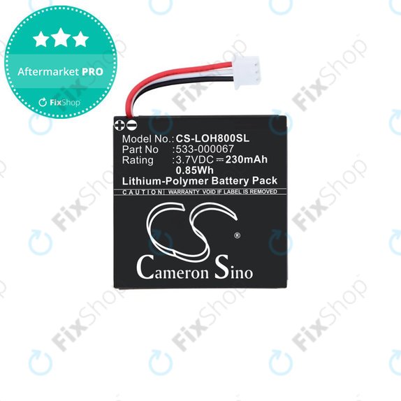 Batterie für Logitech H800, 230mAh, Li-Pol, 3.7V, 533-000067, HQ